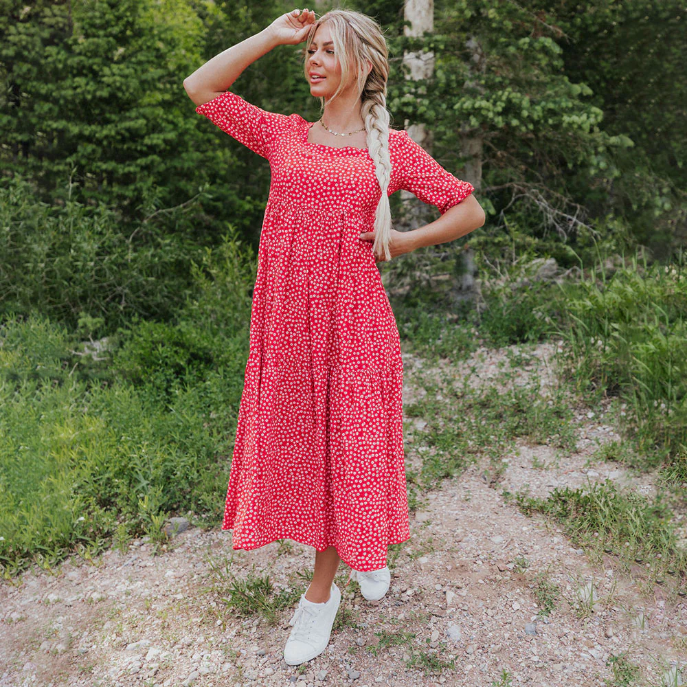 Delta Dress (Red Floral) - Image 9