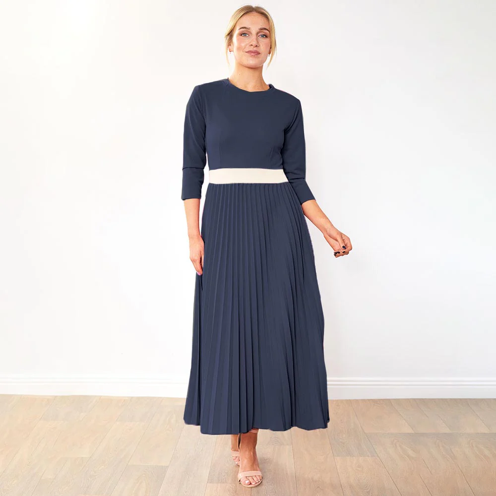 Doyle Dress (Navy/Cream belt) - Image 3
