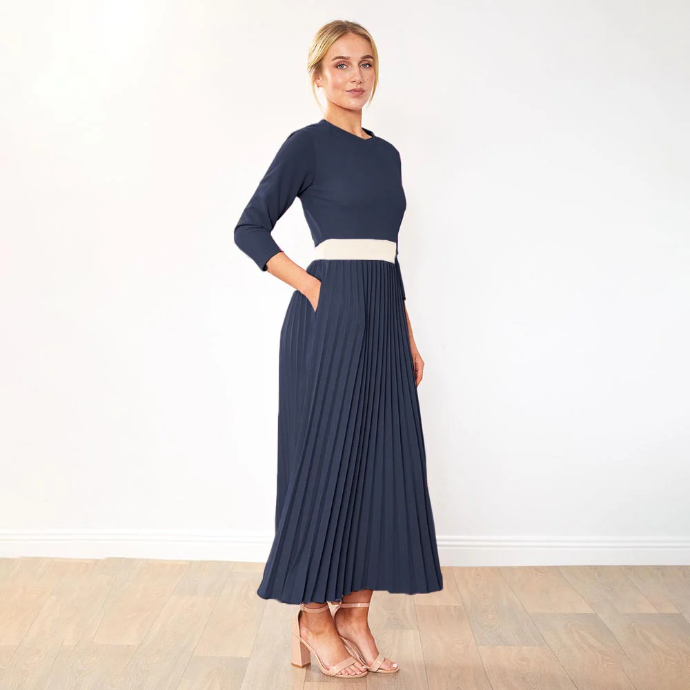 Doyle Dress (Navy/Cream belt) - Image 4