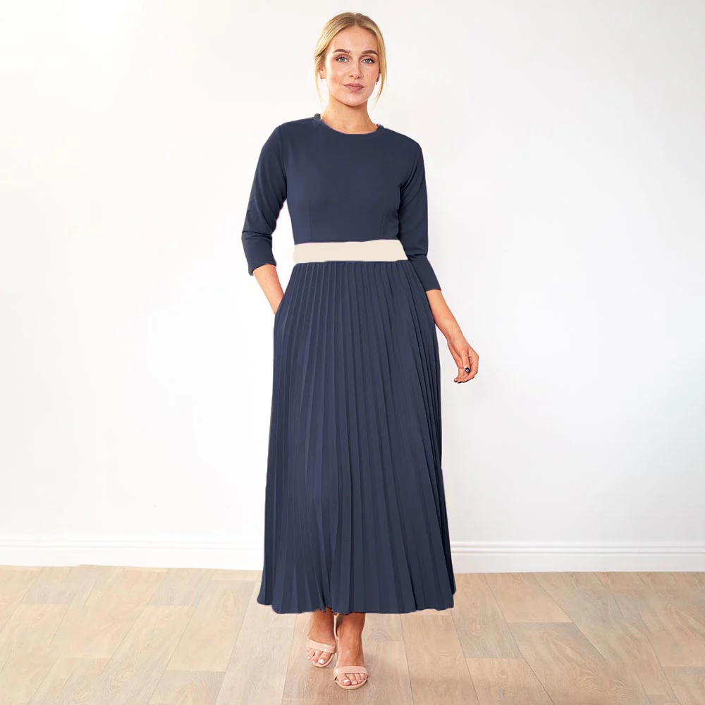 Doyle Dress (Navy/Cream belt) - Image 5