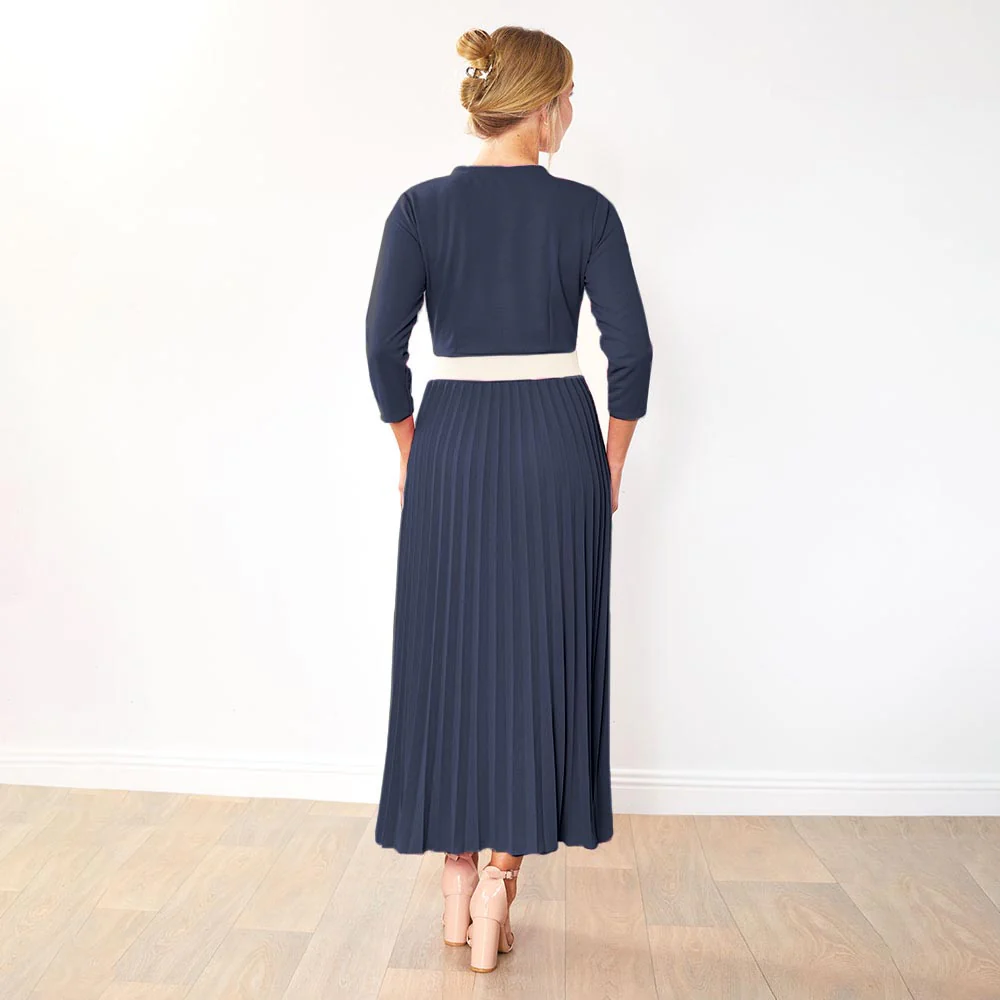 Doyle Dress (Navy/Cream belt) - Image 7