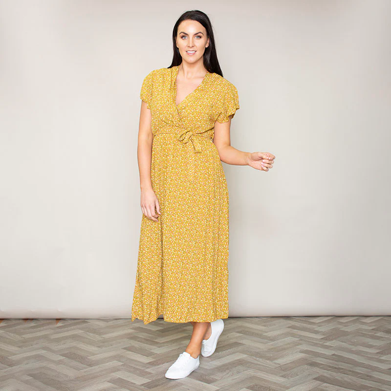 Carmen Floral Midi Dress (Sunflower) - Image 4