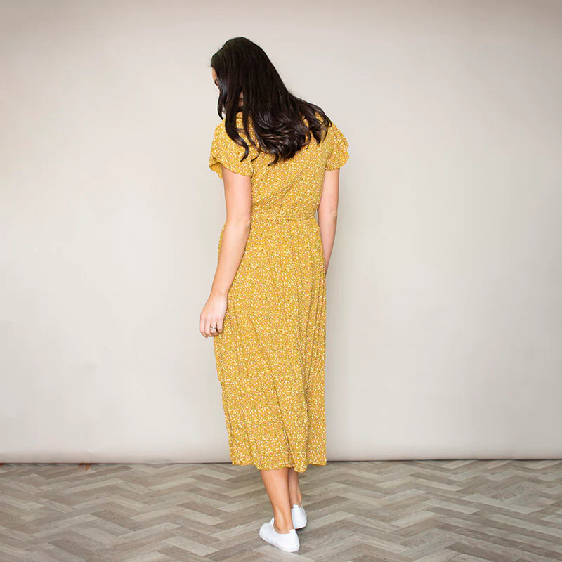 Carmen Floral Midi Dress (Sunflower) - Image 5