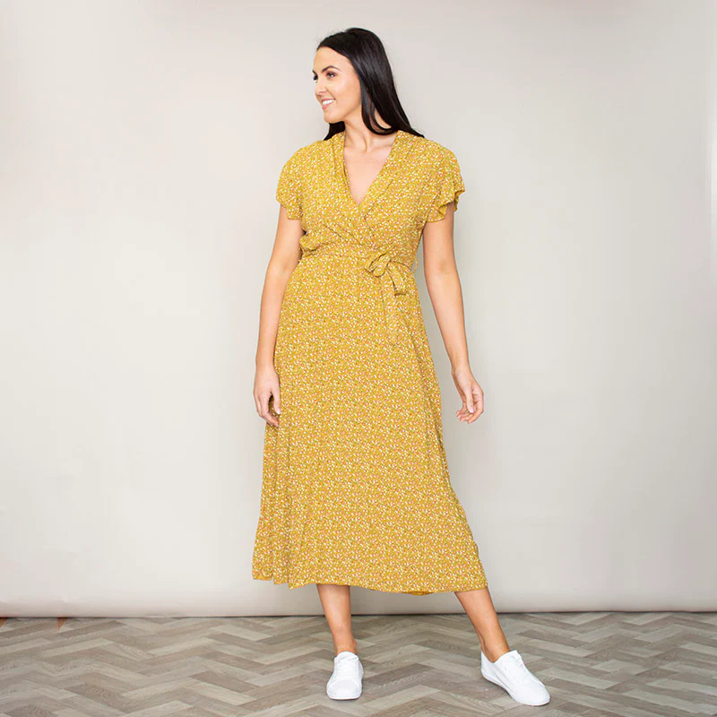 Carmen Floral Midi Dress (Sunflower) - Image 6