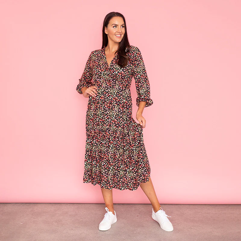 Lola Floral Dress (Black) - Image 3
