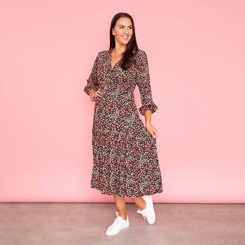 Lola Floral Dress (Black) - Image 4