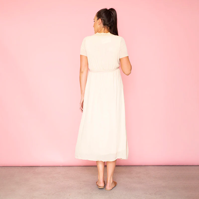 Lara Lace Trim Maxi Dress (Oat) - Image 2
