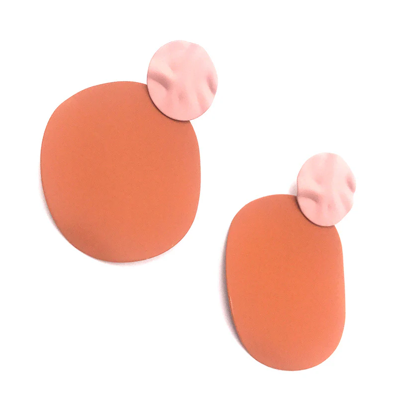 Sunny Burnt Orange Circle Earring - Image 2