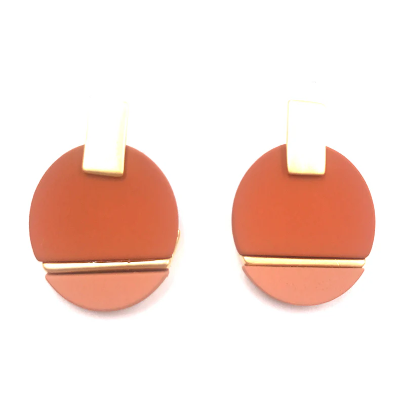 Gina Geometic Earring (Brick) - Image 3
