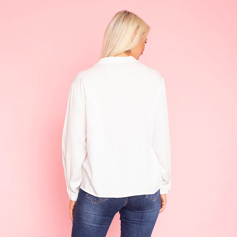 Elenor Pocket Shirt (White) - Image 4