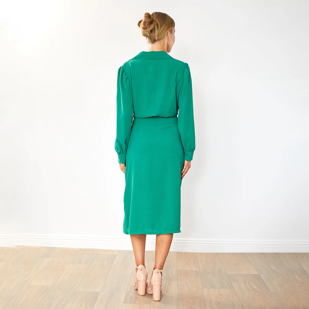 Emerson Wrap Dress (Green) - Image 4