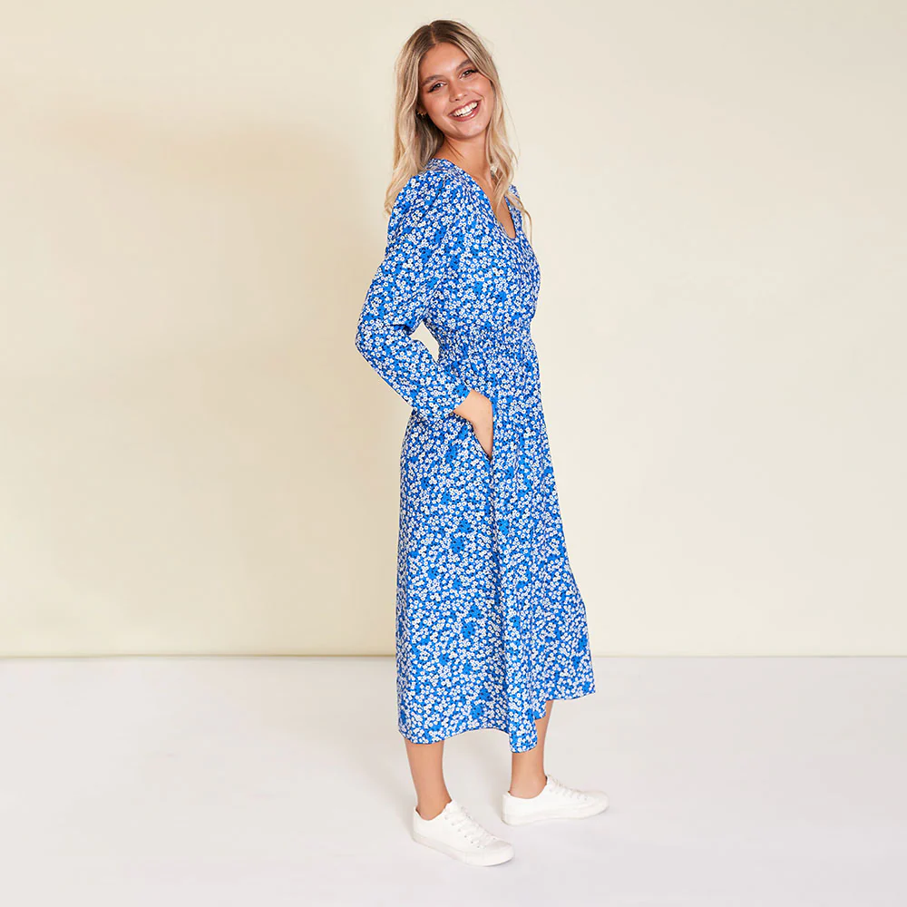 Emery Dress (Blue Floral) - Image 3