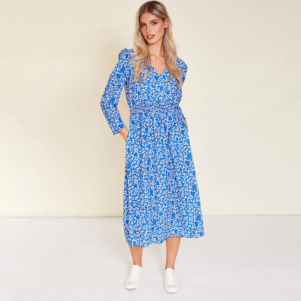 Emery Dress (Blue Floral) - Image 4