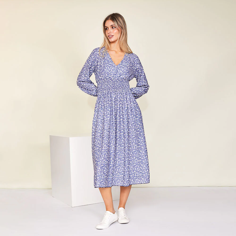 Emily Dress (Floral Blue)