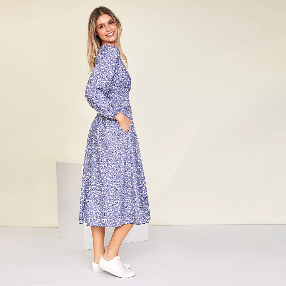 Emily Dress (Floral Blue) - Image 3