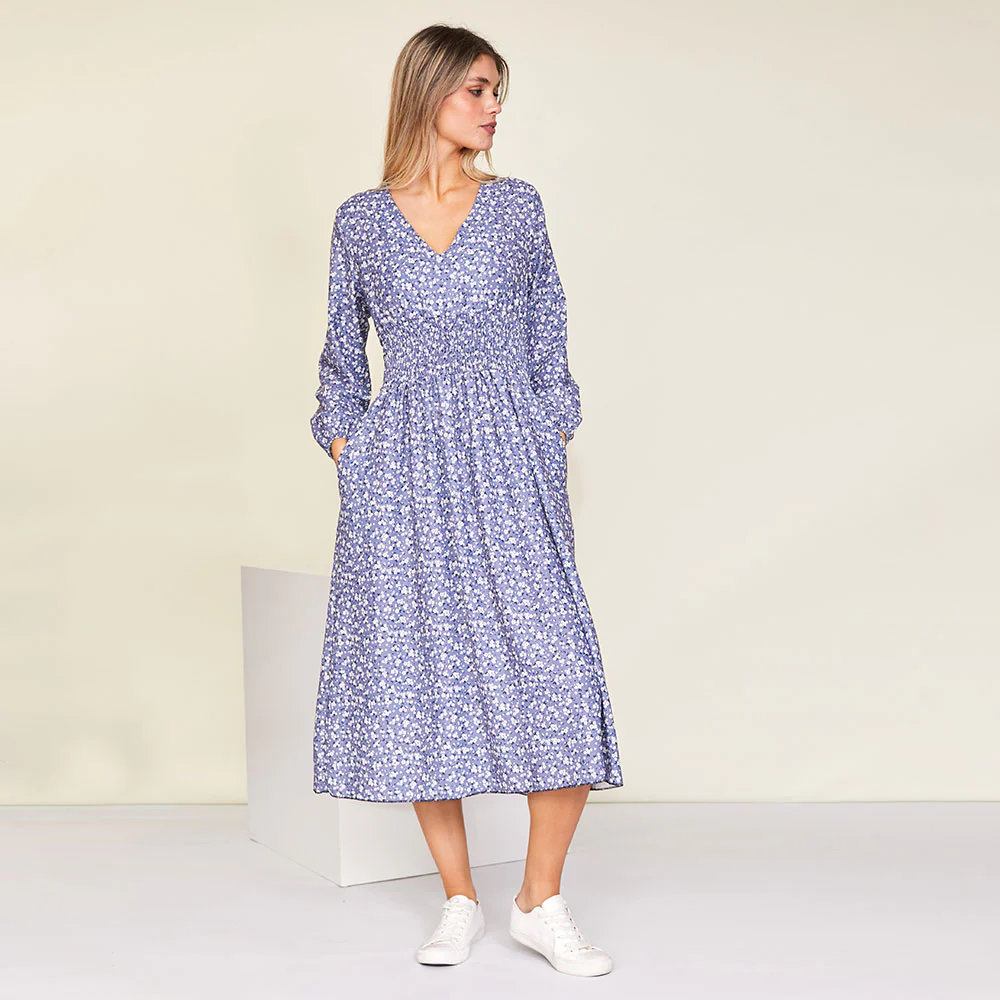 Emily Dress (Floral Blue) - Image 4