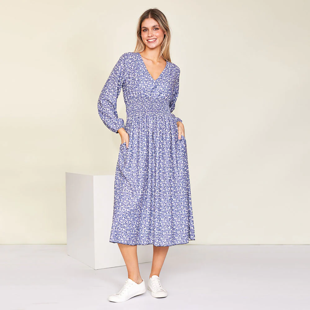 Emily Dress (Floral Blue) - Image 5
