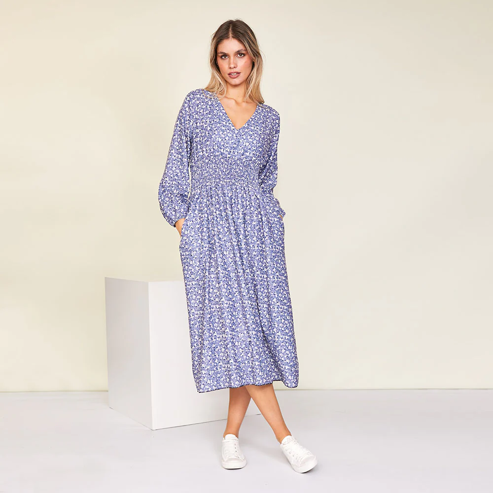 Emily Dress (Floral Blue) - Image 6