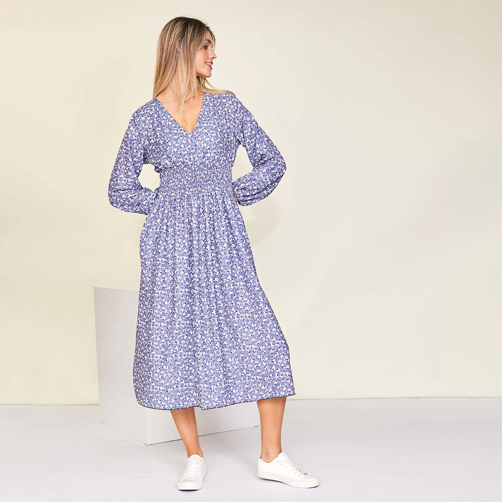 Emily Dress (Floral Blue) - Image 8