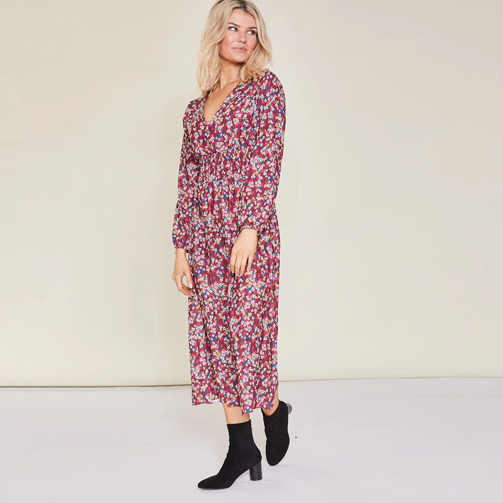Emily Dress (Floral Burgundy) - Image 7