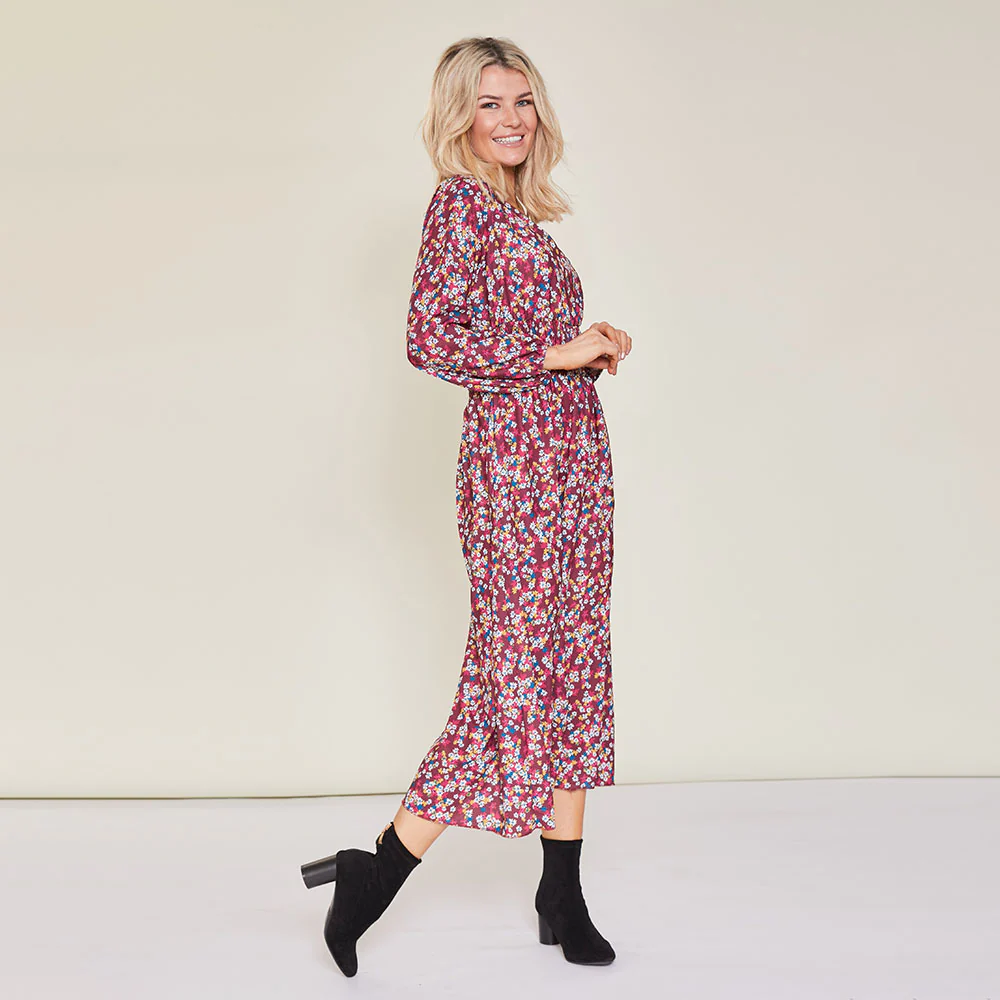 Emily Dress (Floral Burgundy) - Image 8