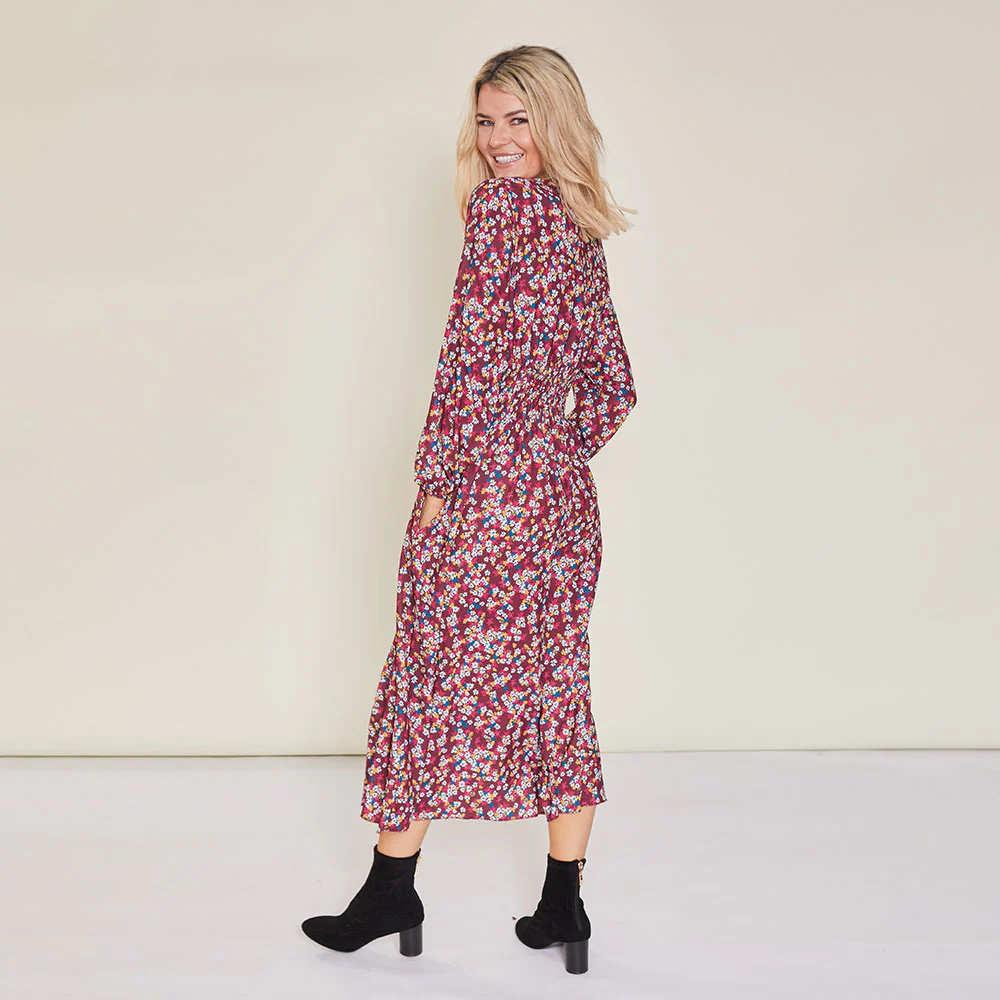 Emily Dress (Floral Burgundy) - Image 9