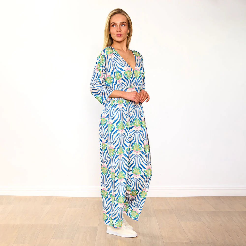 Ester Jumpsuit (Blue Palm Print) - Image 10