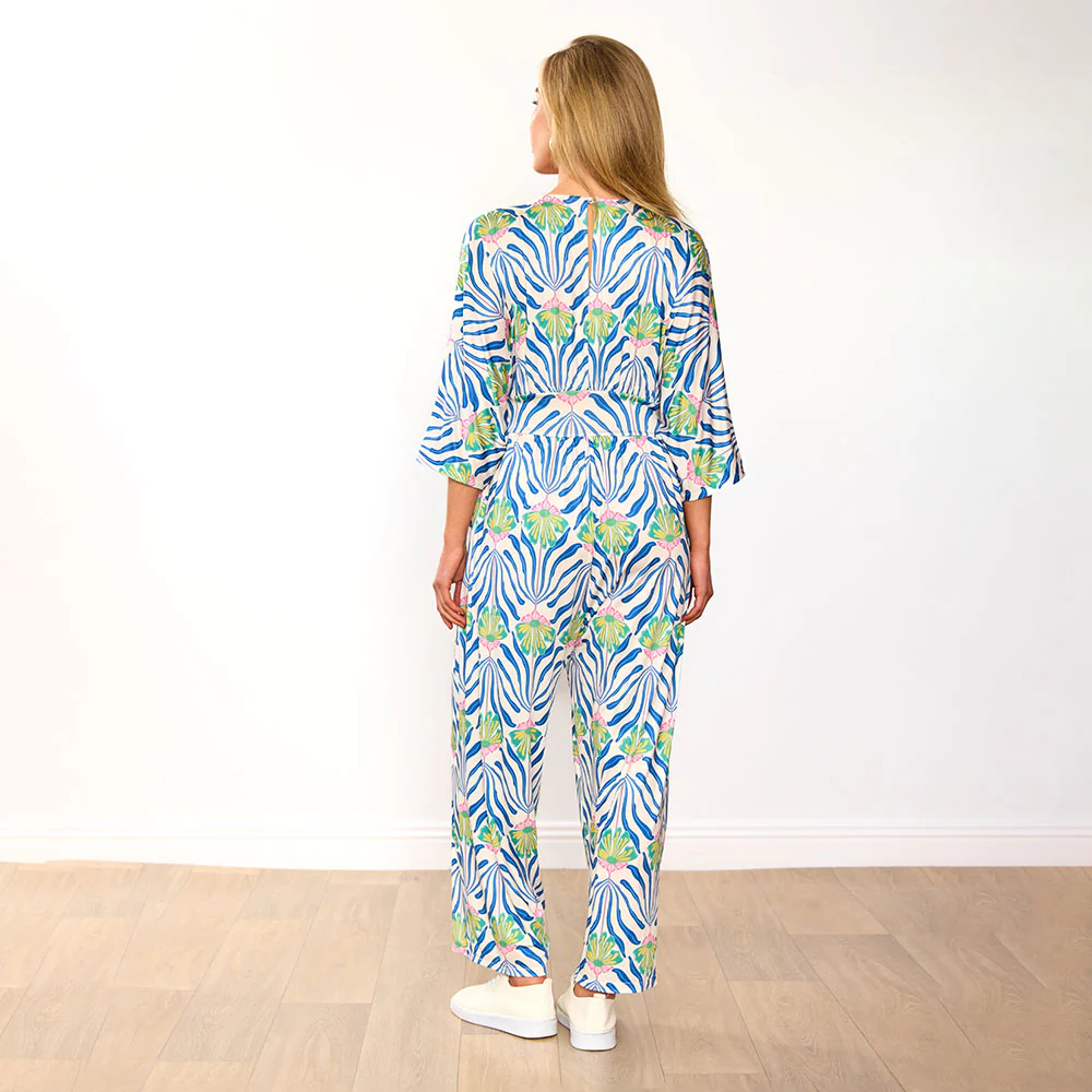 Ester Jumpsuit (Blue Palm Print) - Image 14