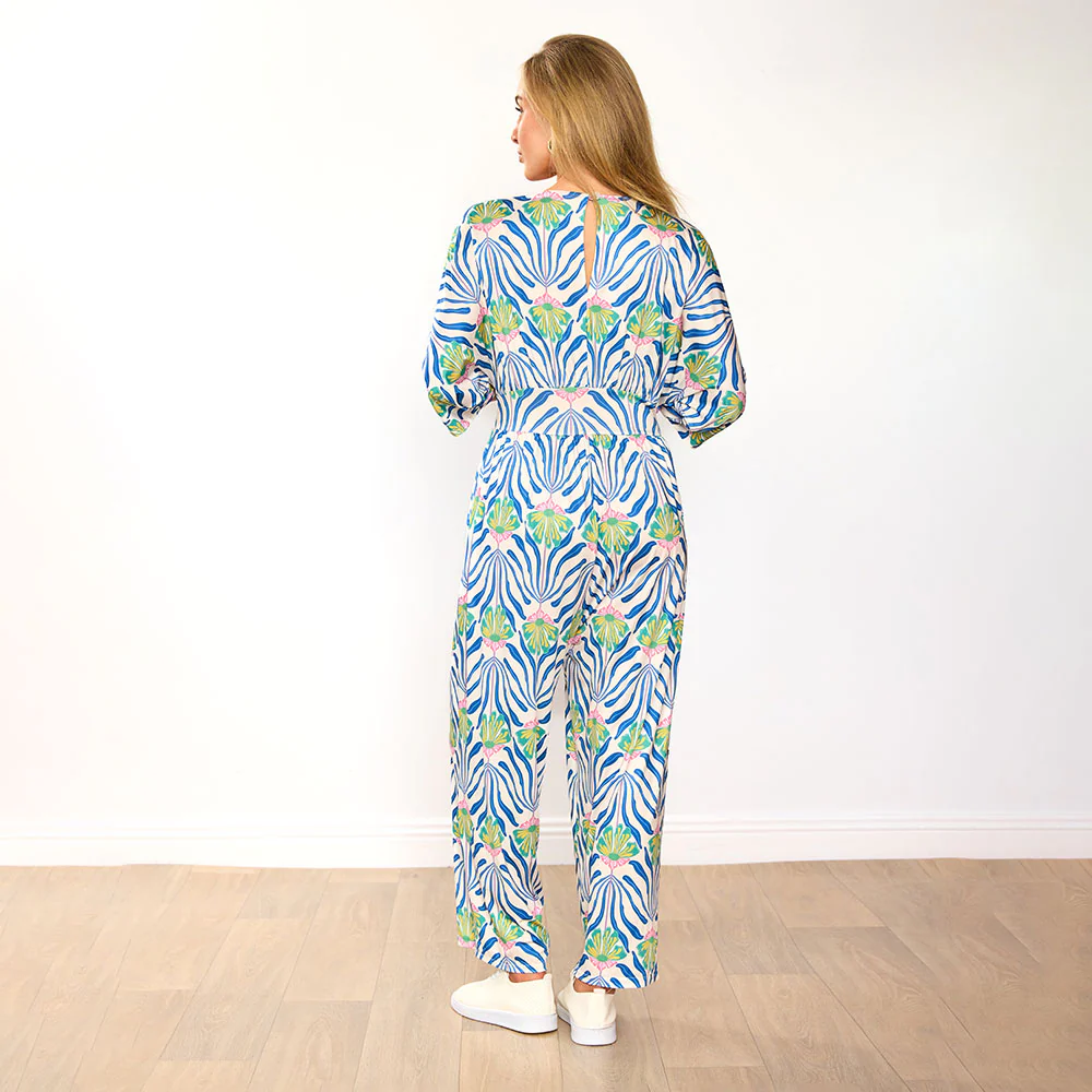 Ester Jumpsuit (Blue Palm Print) - Image 15