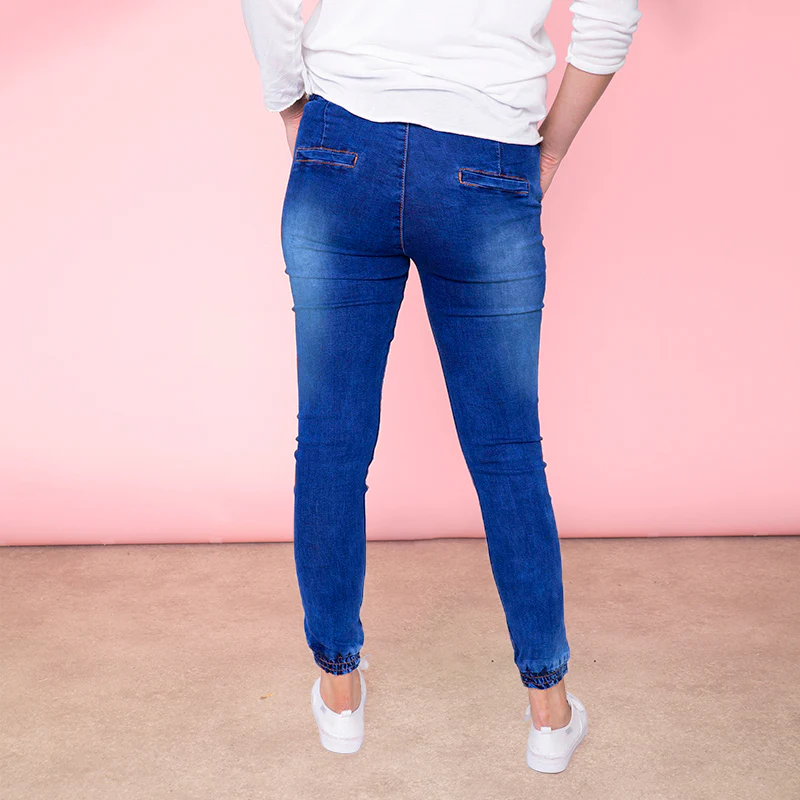 Eva Drawstring Denim Jogger (True Blue) - Image 5