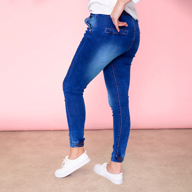 Eva Drawstring Denim Jogger (True Blue) - Image 6