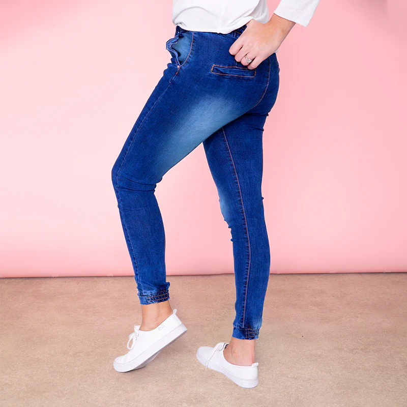Eva Drawstring Denim Jogger (True Blue) - Image 7