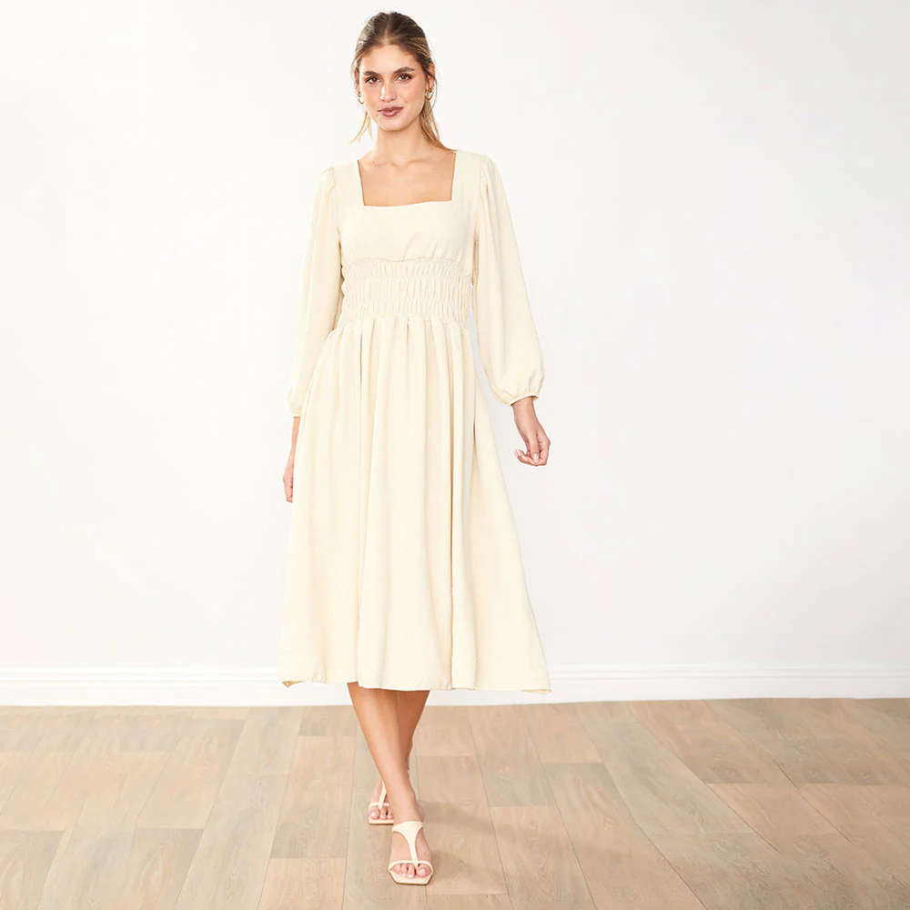 Evelyn Dress (Cream) - Image 3
