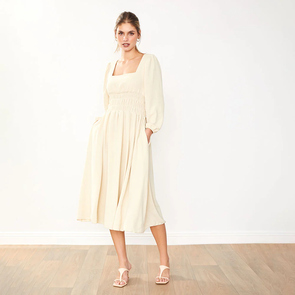 Evelyn Dress (Cream) - Image 4