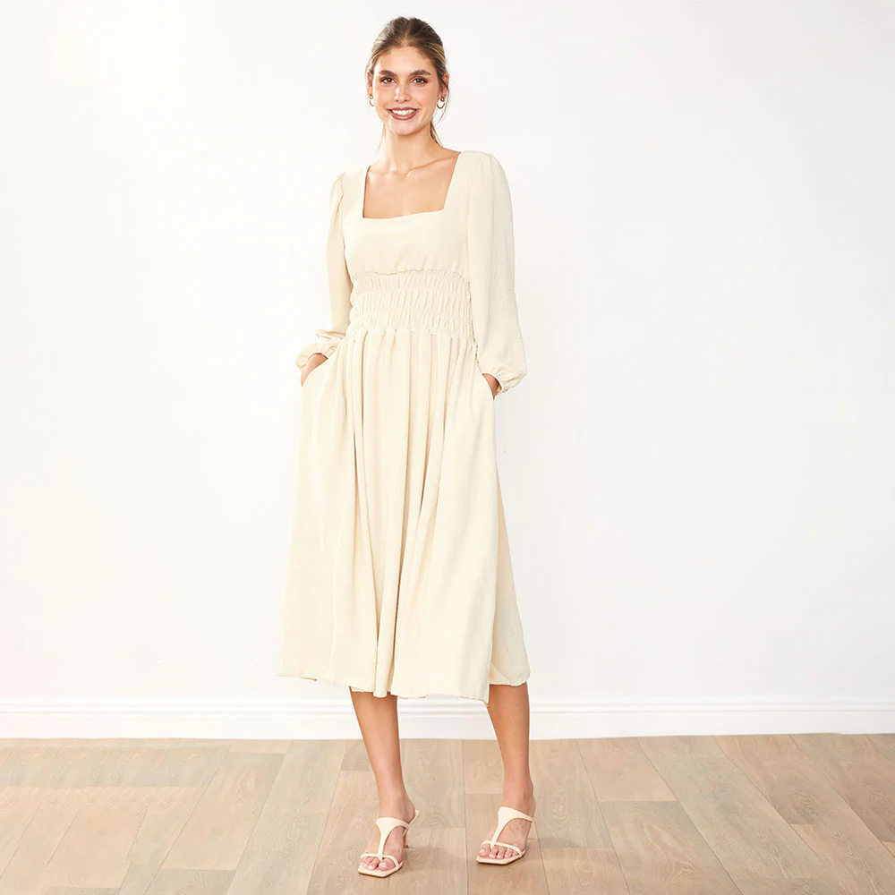 Evelyn Dress (Cream) - Image 5