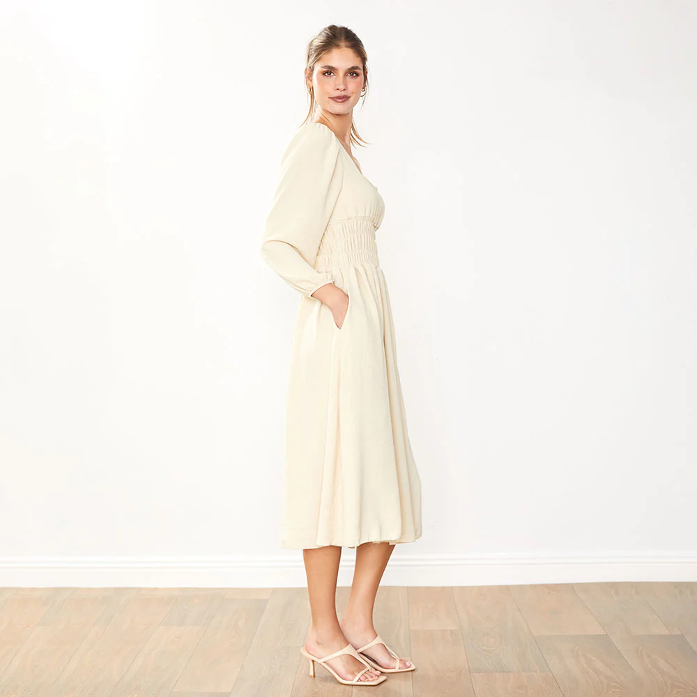 Evelyn Dress (Cream) - Image 7