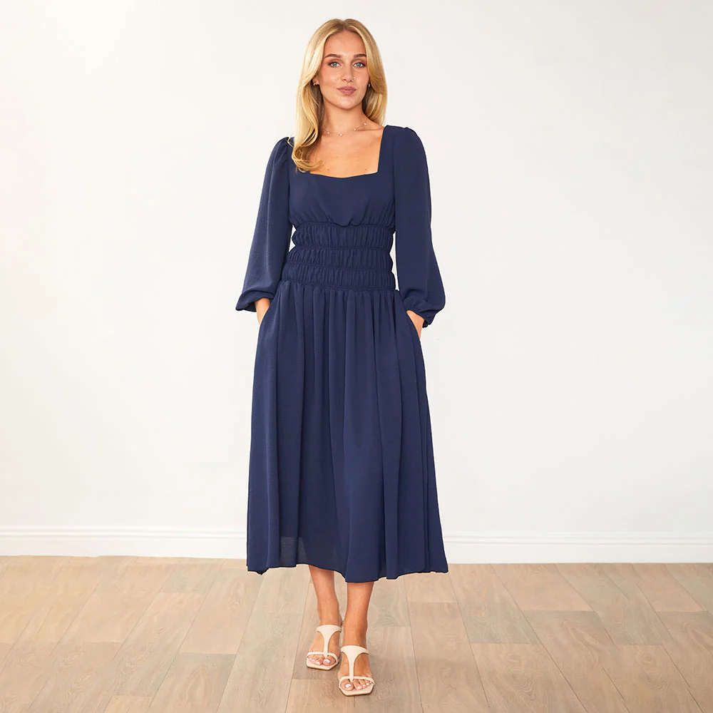 Evelyn Dress (Navy) - Image 5