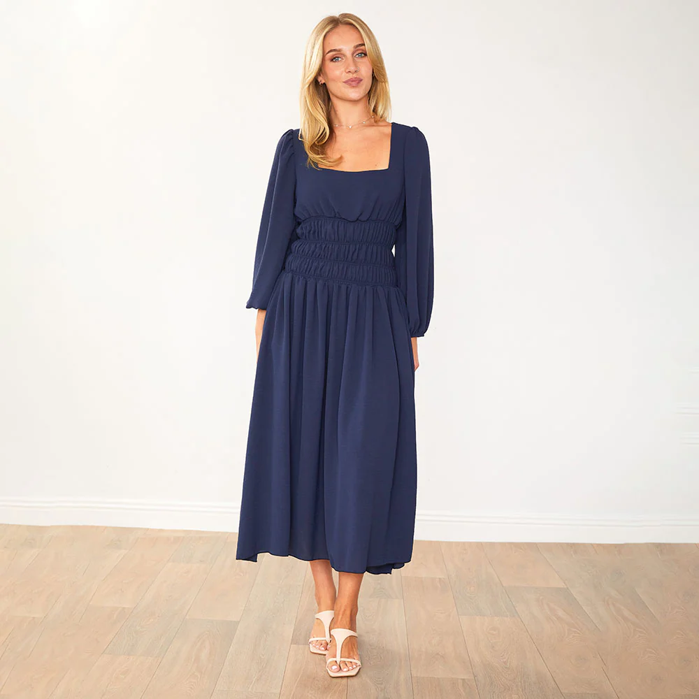Evelyn Dress (Navy) - Image 6