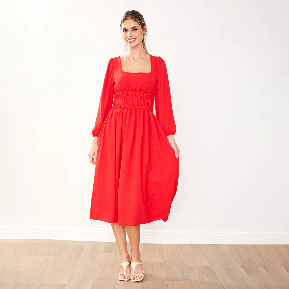 Evelyn Dress (Red) - Image 11