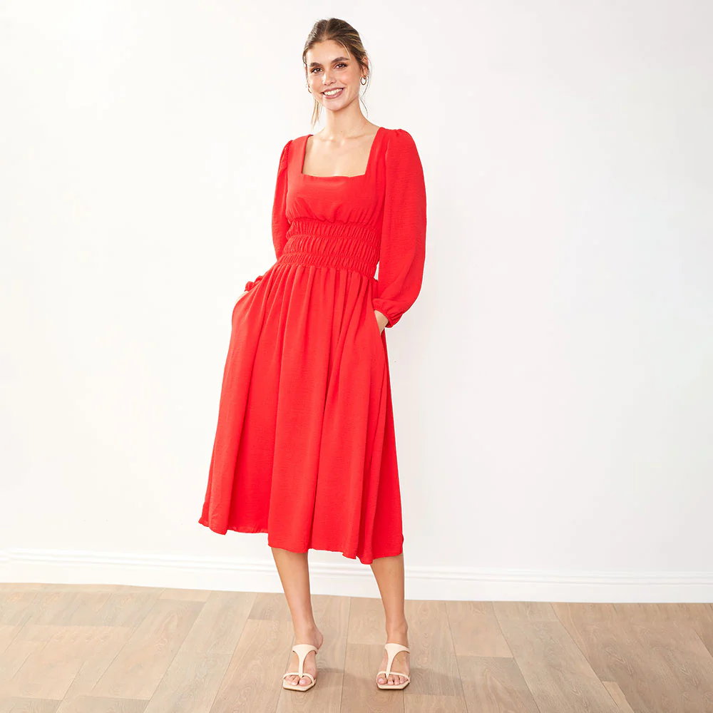 Evelyn Dress (Red) - Image 13