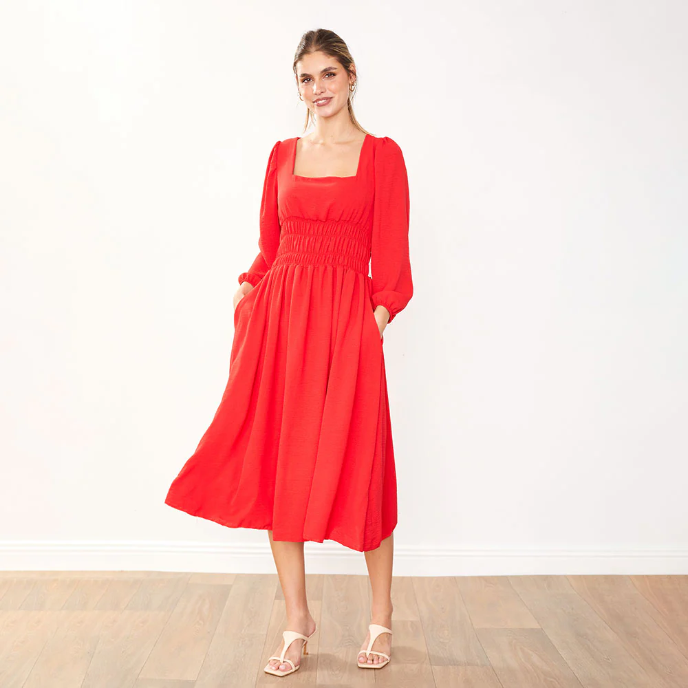 Evelyn Dress (Red) - Image 9