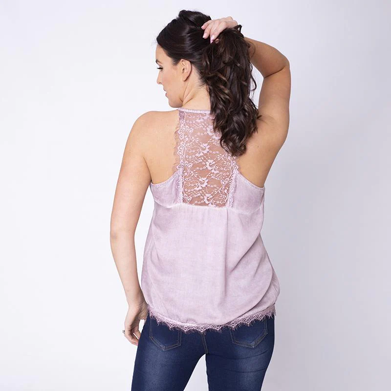 Everyday Lace Tank Top Pink - Image 8