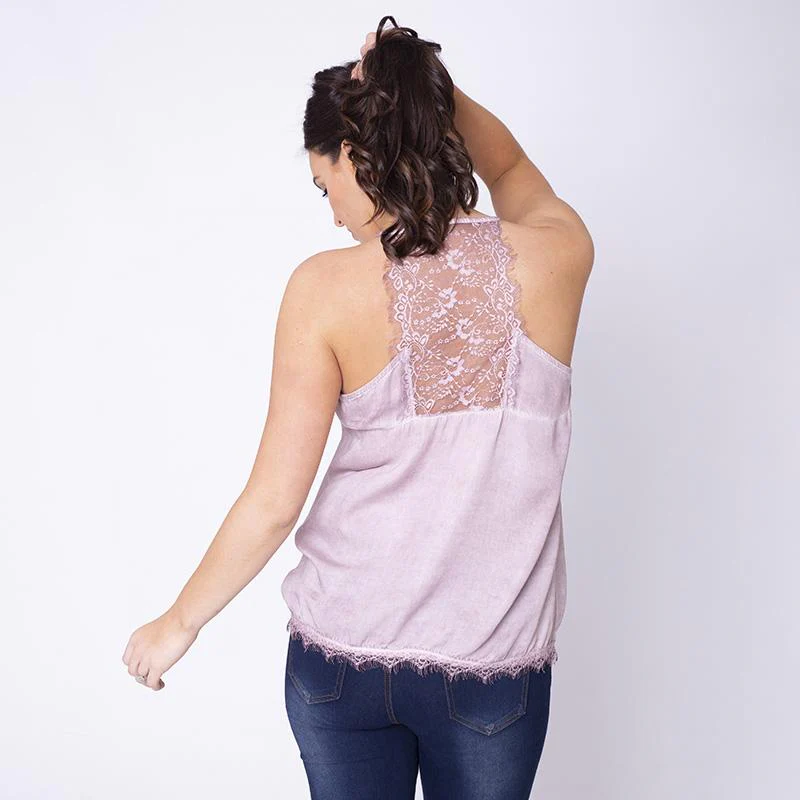 Everyday Lace Tank Top Pink - Image 9
