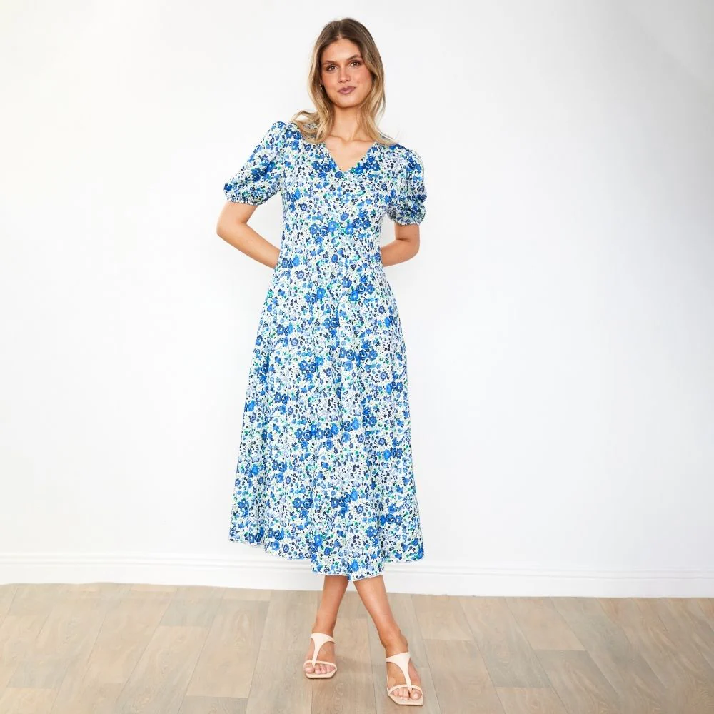 Flora Dress (Blue Rose) - Image 10