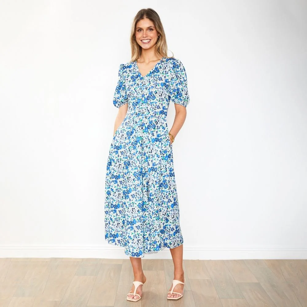 Flora Dress (Blue Rose) - Image 3