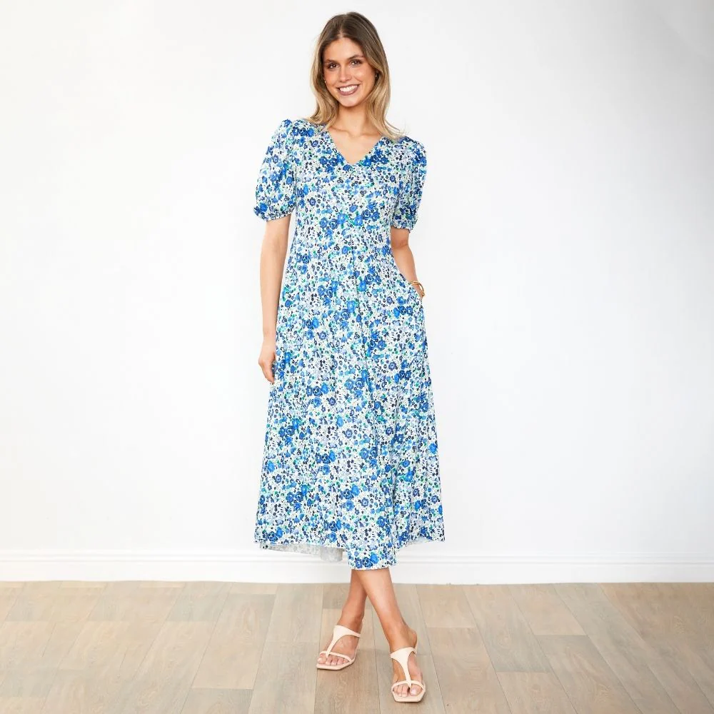 Flora Dress (Blue Rose) - Image 4