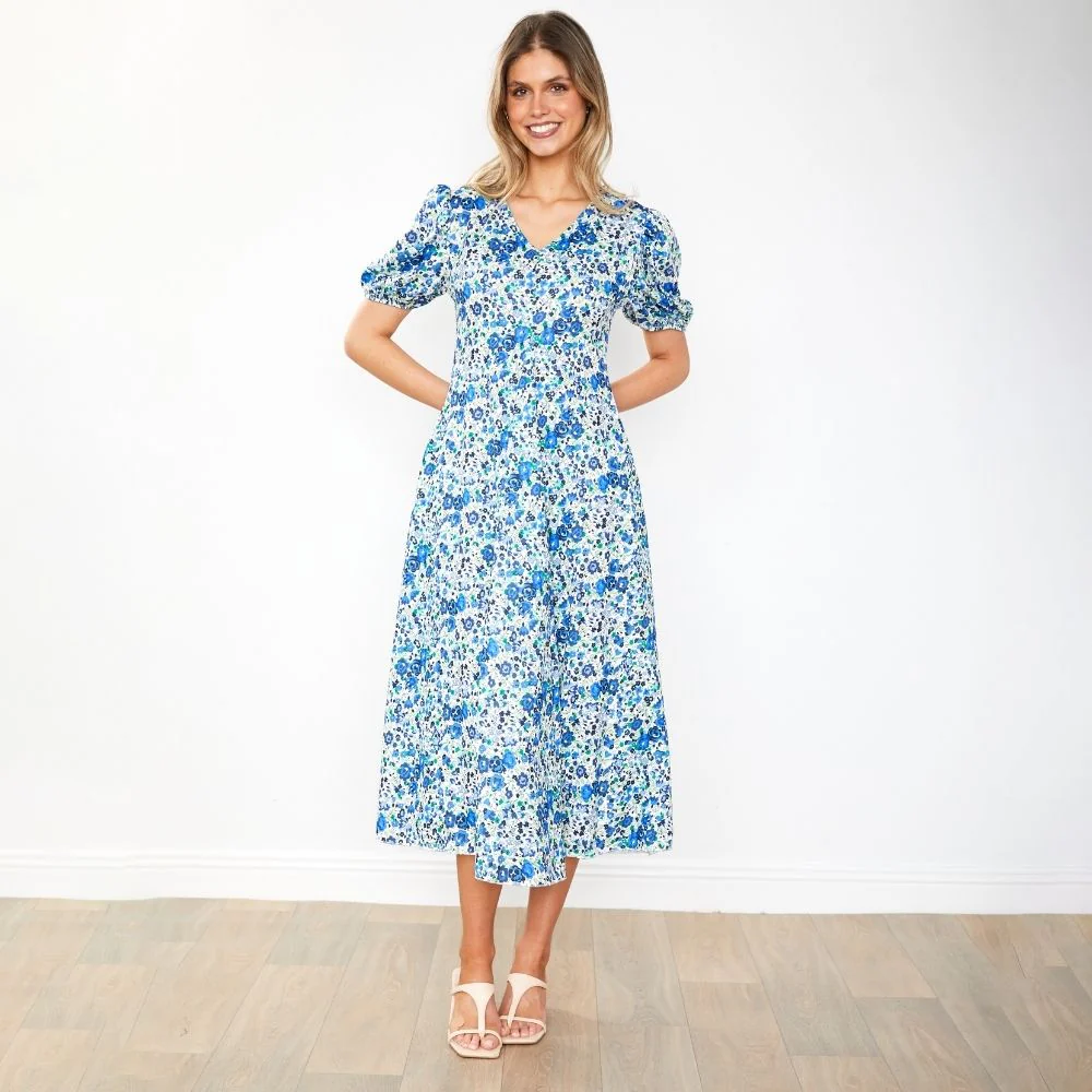 Flora Dress (Blue Rose) - Image 6