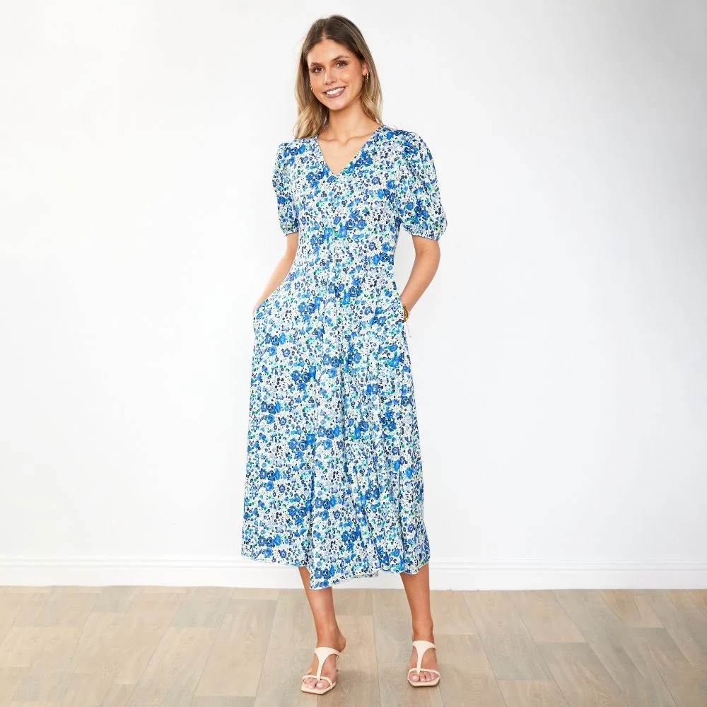 Flora Dress (Blue Rose) - Image 7