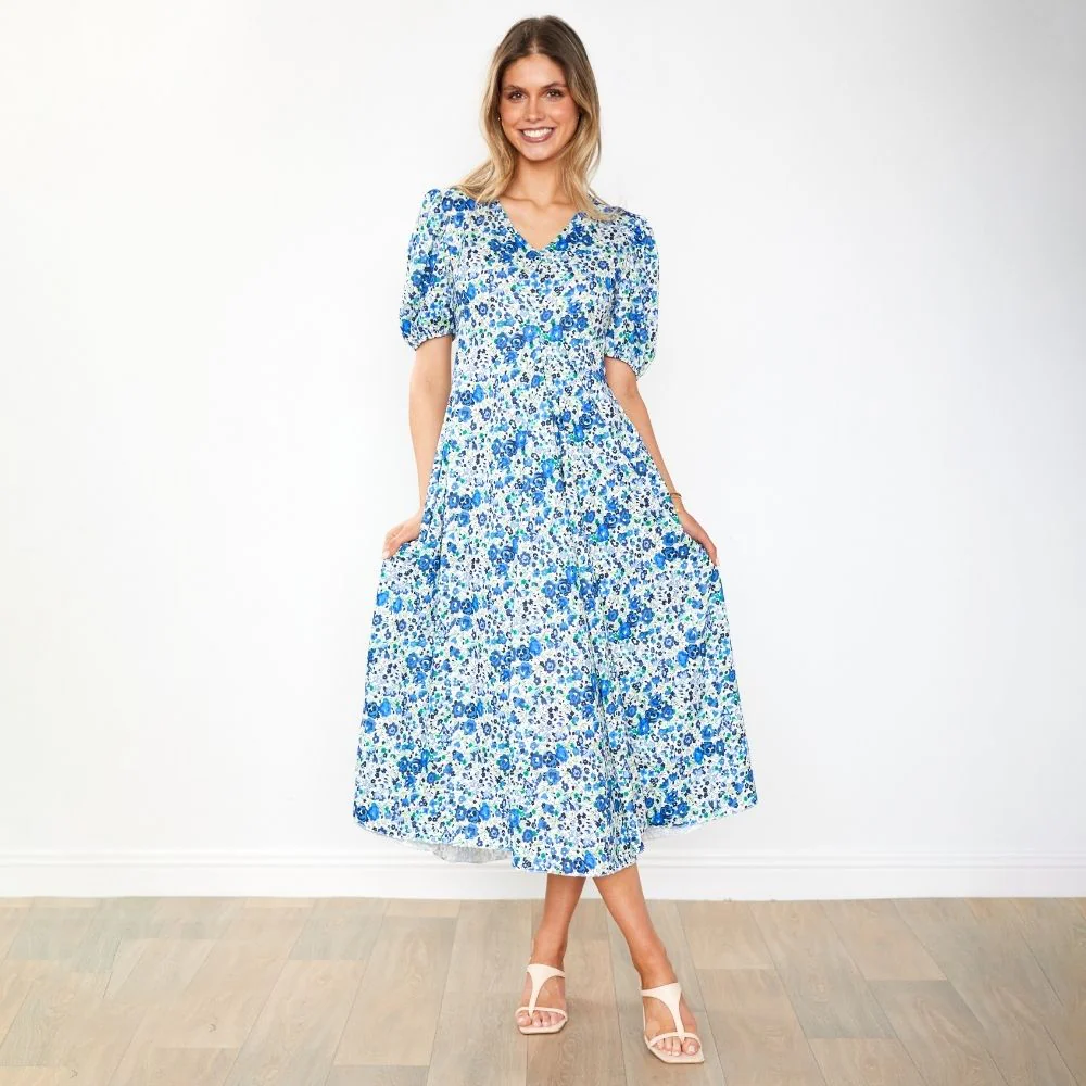 Flora Dress (Blue Rose) - Image 8