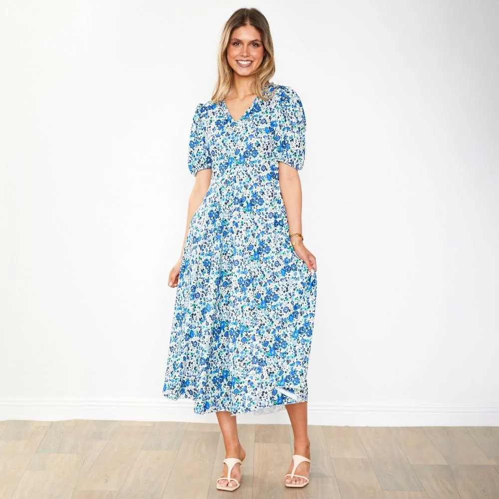 Flora Dress (Blue Rose) - Image 9